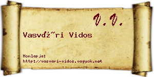 Vasvári Vidos névjegykártya